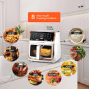 8 Qt Digital Window Air Fryer with 8 One-Touch Cooking Functions, White