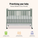 Carson Classic 3 in 1 Convertible Crib - Meadow Green