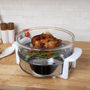 Glass Air Fryer - Halogen Oven with 12 to 17 Quart Capacity - White