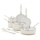 Ceramic Nonstick Aluminum Cookware Set - Cream