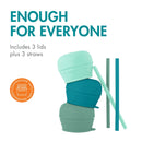 Silicone Straw Sippy Cup Lids - Green