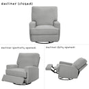 Baby Relax Rylan 4-in-1 Swivel Glider Rocker Recliner Chair - Gray Velvet