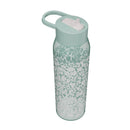32oz Icicle Floral Manual Straw Water Bottle - Green