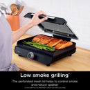 Sizzle 4-6 Serving Indoor Electric Grill W/ Nonstick Grill Plate Edge-to-Edge Heating GR100