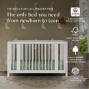Rolli 9-in-1 Convertible All-Stages Crib with Bassinet & Toddler Bed Kits - White