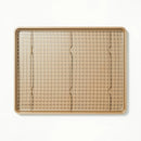 2pc Nonstick Baking Sheet and Cooling Rack Set Gold - ™: Wire Rack Baking, Oven-Safe, Dishwasher-Safe