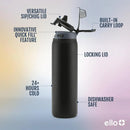 Pop and Fill 22oz Stainless Steel Water Bottle Black