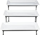 3-Tier Ceramic Serving Plate Set - White
