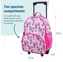 Kids Rolling Suitcase Luggage - Llamas Cactus Pink