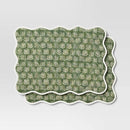 2pk Reversible Placemat Scallop Green - Threshold™