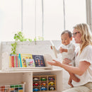 ECR4Kids Tabletop Book Display, Adjustable, White Wash