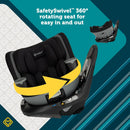360° Rotating All-in-One Convertible Car Seat - Black Beauty