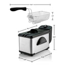 Electric Deep Fryer 2 Liter Capacity, 1500 Watt Lid with Viewing Window, Silver FDM2201BR