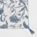 Cotton Floral Table Runner - Blue 108" x 14"