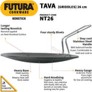 Futura Non-Stick Concave Tava Griddle 10 in
