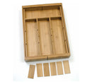 Bamboo Expandable Flatware Organizer with Removable Dividers