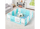 Portable Foldable Baby Playpen with Game Panel - Blue