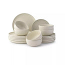 18-Piece Stoneware Dinnerware Set - Matte Linen