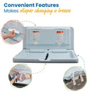Horizontal Wall-Mounted Changing Station - Blue/Grey Speckled
