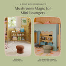 Mini Mushroom Pouf - latte teddy loop
