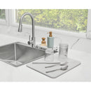 Quick Dry Diatomite Kitchen Mat with Non Slip Feet: White Dish Drying Mat, Hand Wash, 16"x12"