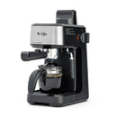 4-Shot Steam Espresso Machine, Cappuccino Maker, and Latte Maker with Glass Carafe