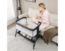Baby Bedside Bassinet - Grey and White