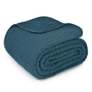 Muslin Cotton Blanket for Adults, Extra Large, Throw 50" x 60" - Neptune
