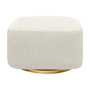 Kiwi Gliding Ottoman - Ivory Boucle with Gold Base