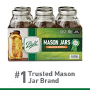 Ball 64oz 6pk Glass Wide Mouth Mason Jar with Lid and Band