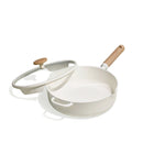 5qt Ceramic Nonstick Saute Pan with Lid - Cream