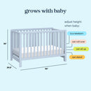 Colby 4-in-1 Low-Profile Convertible Crib - Powder Blue