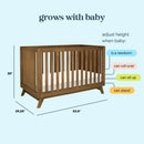Otto 3-in-1 Convertible Crib - Walnut