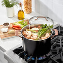 Classic Stainless Steel Stock Pot - Black