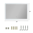 LED Wall-Mounted Bathroom Rounded Arc Corner Mirror With Touch