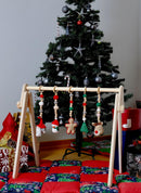 Montessori Baby Gym & Hanging Toys Set | Wooden Play Gym for Babies