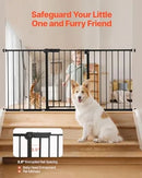 Adjustable Baby Gate Dog Gate - 60.6-63.3 Inches Wide, 30 Inches High, Black