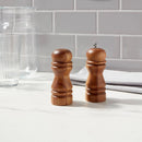 2pc Acacia Turned Salt Shaker and Pepper Grinder Set