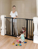 30" Tall Baby Gate for Stairs Doorways, Fits Openings 29.5" to 51.6" Wide - Black
