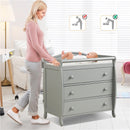 Baby Changing Table Infant Diaper With 3 Drawers and Safety Belt-Gray