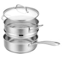 3.5qt Stainless Steel Sauté Pan & Steamer Set - Silver