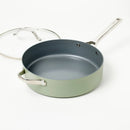 5qt Nonstick Ceramic Coated Aluminum Saute Pan Sage Green - ™