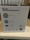 12 Piece Stoneware Dinnerware Set