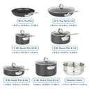 12 Piece Hard Anodized Ceramic Cookware Set - Black