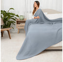 Muslin Cotton Blanket for Adults, Queen 90" x 90" - Pacific Blue