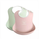 Baby Bib - 2pk - Green/Powder Pink