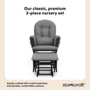 Storkcraft Hoop Infant Nursery Glider and Ottoman, Black and Gray