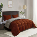 Light Weight Down Alternative Reversible Comforter Set, King - Brick