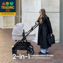 Rovee 2-in-1 Baby Bassinet Stroller with Reversible Seat - Rose