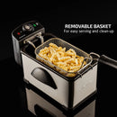 Electric Deep Fryer 2 Liter Capacity, 1500 Watt Lid with Viewing Window, Silver FDM2201BR
